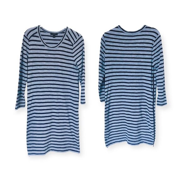 J. Crew blue/navy Striped side-zip T-shirt dress, Size S - Picture 11 of 12